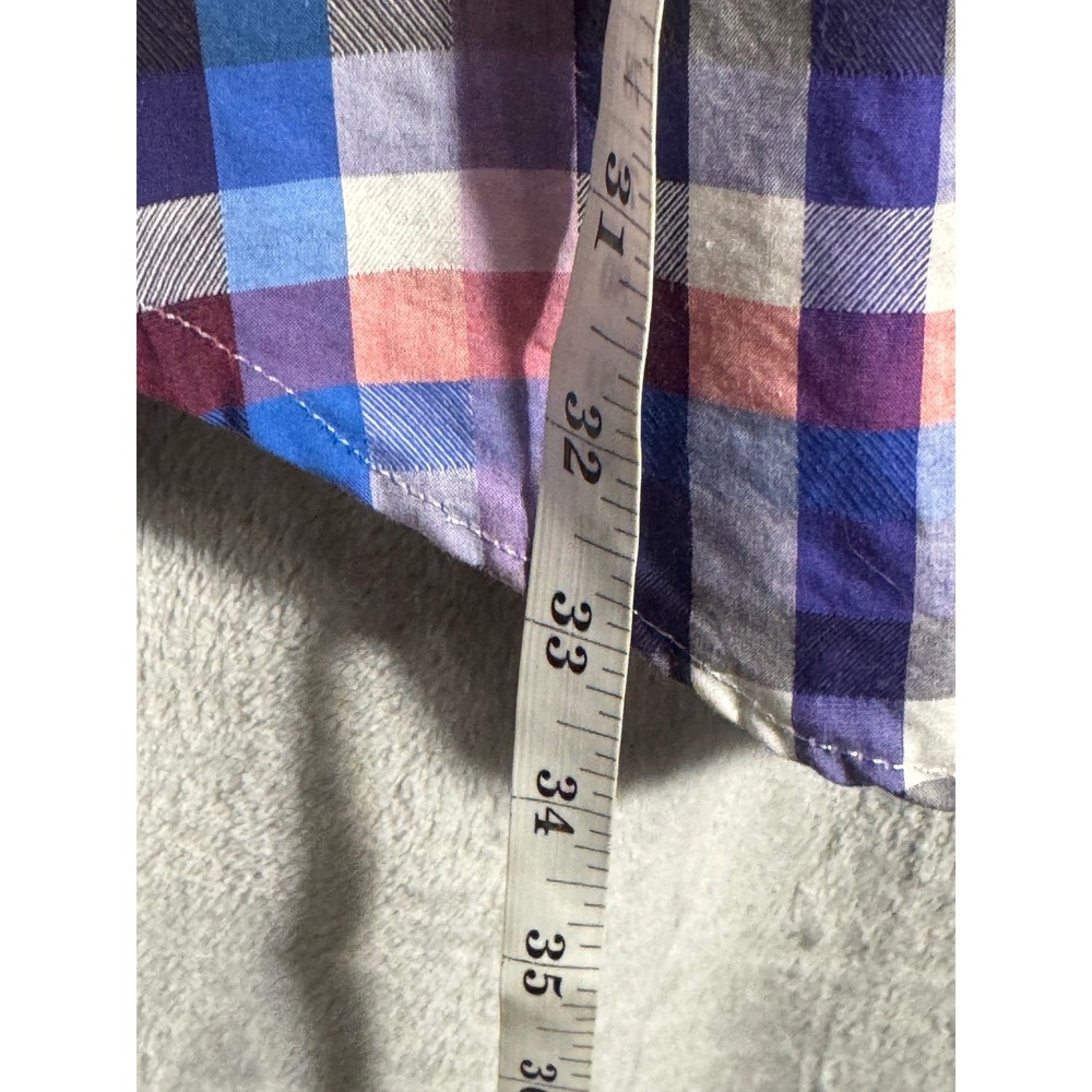 Robert Graham Mens 4XL Plaid Short Sleeve Button Up Shirt Red Blue White Multi - Picture 3 of 7